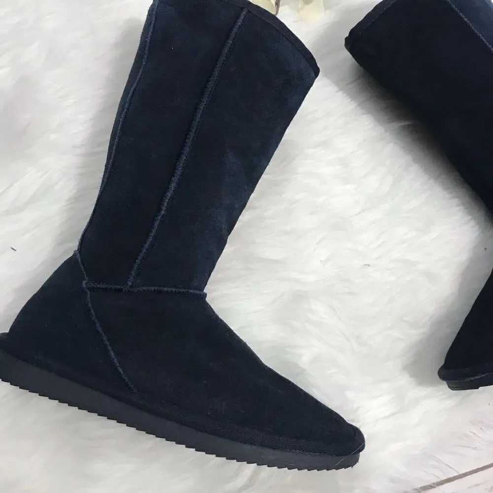 Suede Leather Winter Blue Boots‎ Size 6